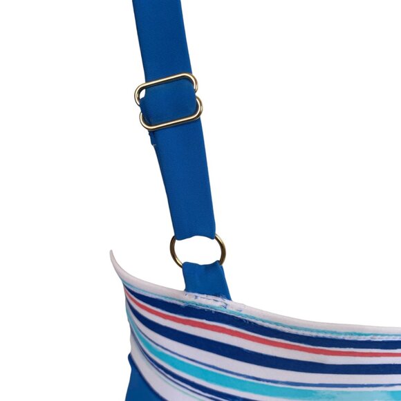 Cabana Life women's size small multi color striped v-neck one piece swimsuit - Picture 7 of 10